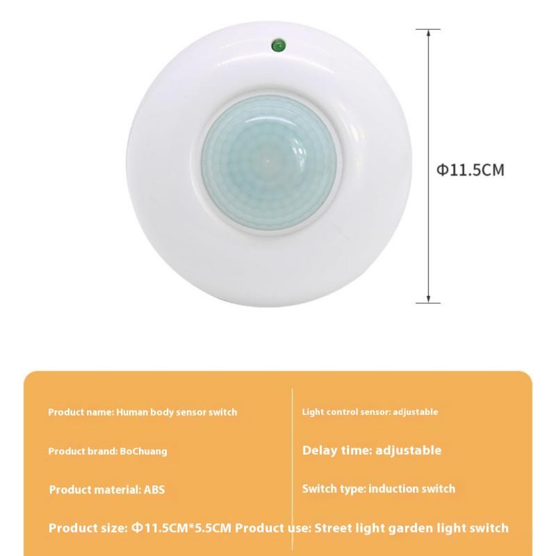 1 Set Ac110-240V Ceiling Mounted Pir Super Slim Motion Sensor Light Switch Human Body Infrared Detector 180 Degree