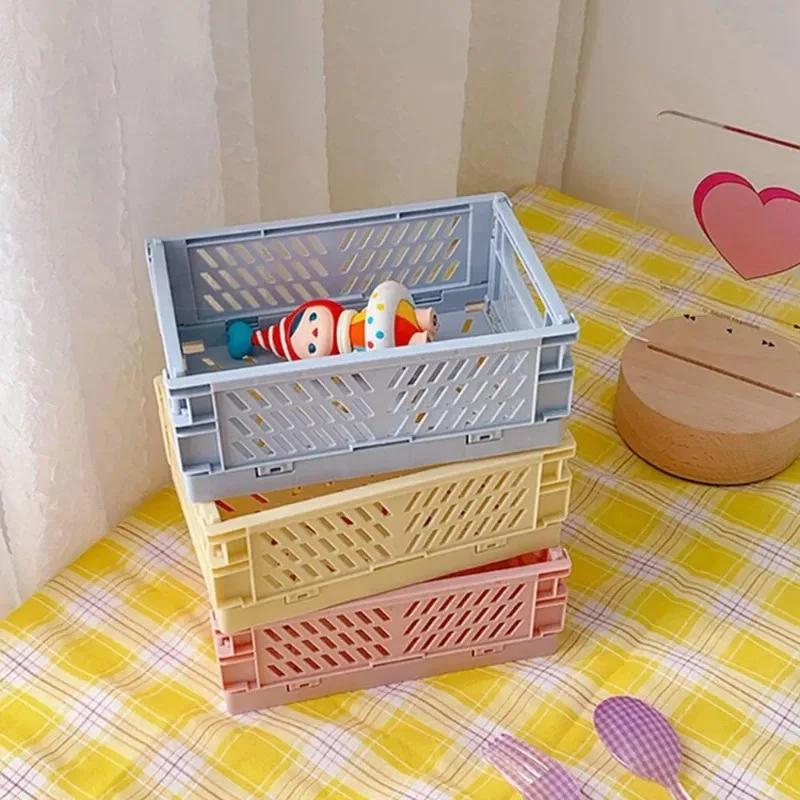 Mr.paper 6 Styles Plastic Stackable Foldable Stationary Holder Simple Cute Student Office Desktop Storage Stationery Organizer