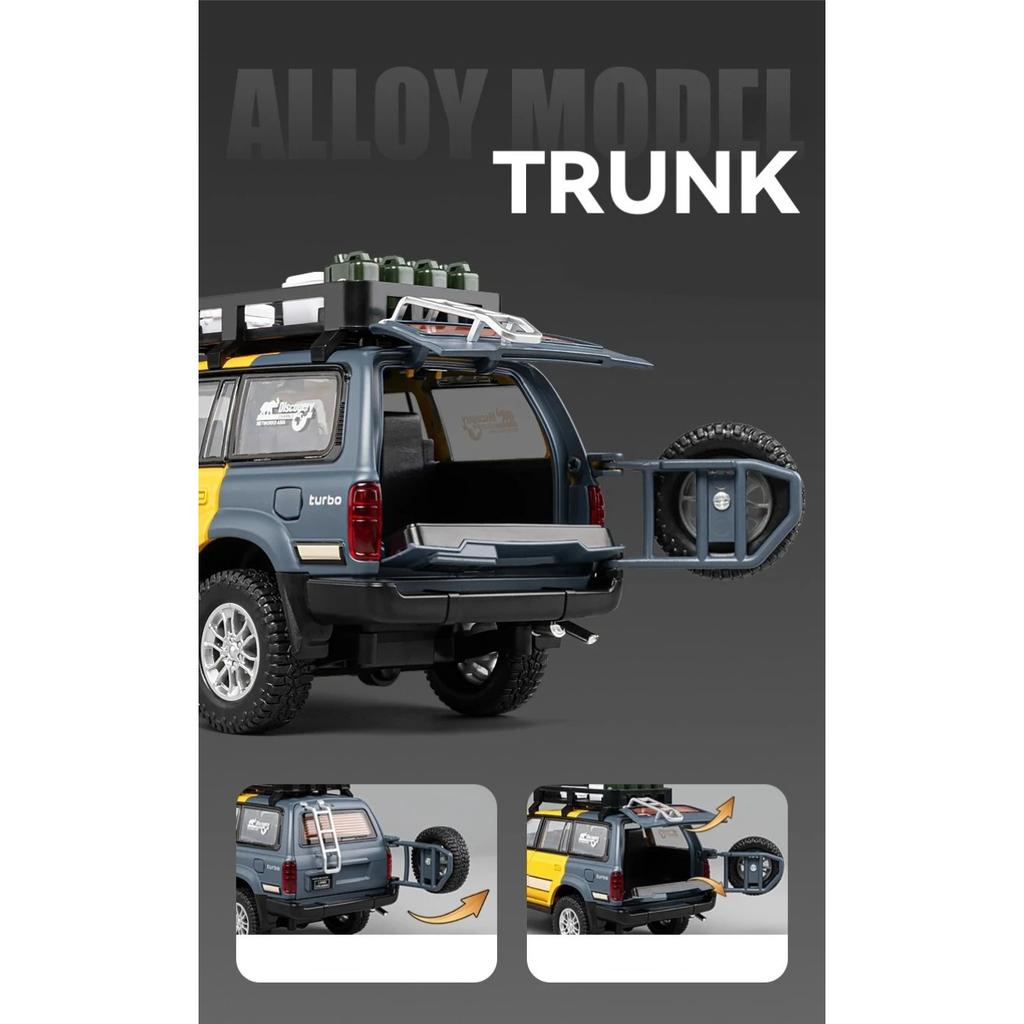 1/24 Toyota Land Cruiser LC80 Legierungsauto Modell Diecast Metall Spielzeug Geländewagen Automodell Simulation Sound und Licht Kinder Geschenk