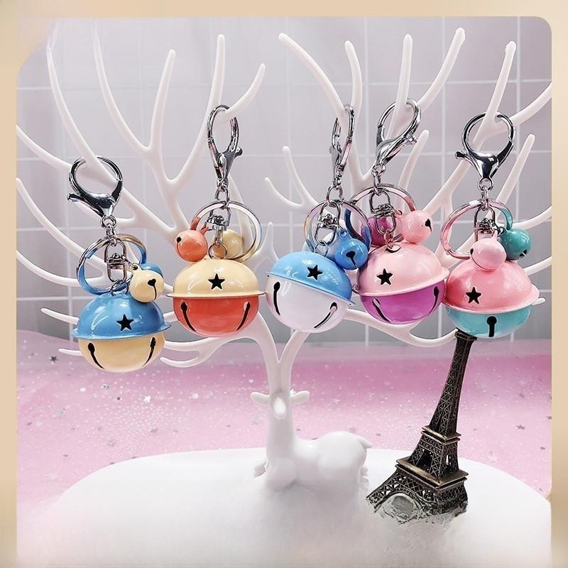 Trendy Metal Car Cartoon Keychain With Cute Bell Multiple Color Options Gift