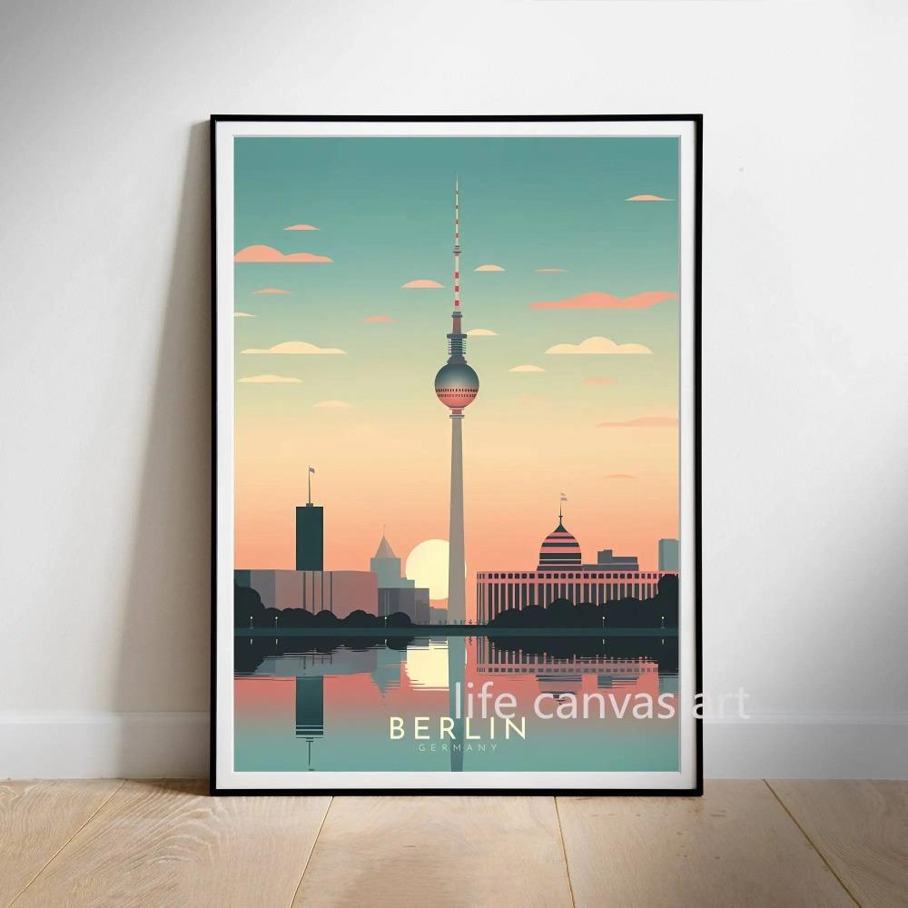 Amsterdam Prag Paris Irland Kunstposter Retro Reise Stadt Norwegen Leinwandmalerei Wanddrucke Für Zimmer Heimdekor