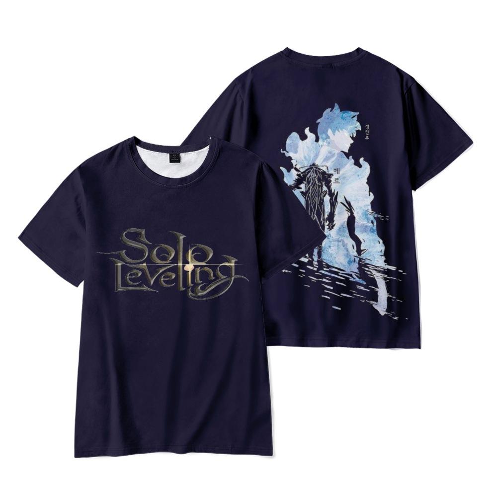 Solo Leveling Anime Women Men's T-shirts Graphic Shirt Cartoon Printed O-Neck Oversized Short Sleeves Fashion Mens Clothing Streetwear