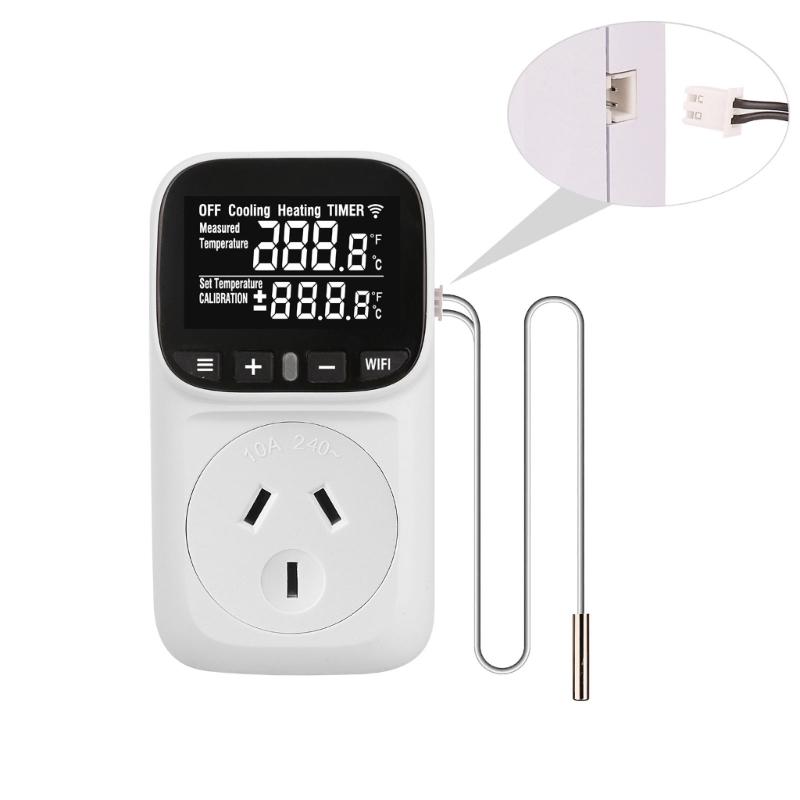 Digital Temperature Controller Outlet Socket Heating Cooling Thermostat With Timer Switches for Refrigerator Aquaculture