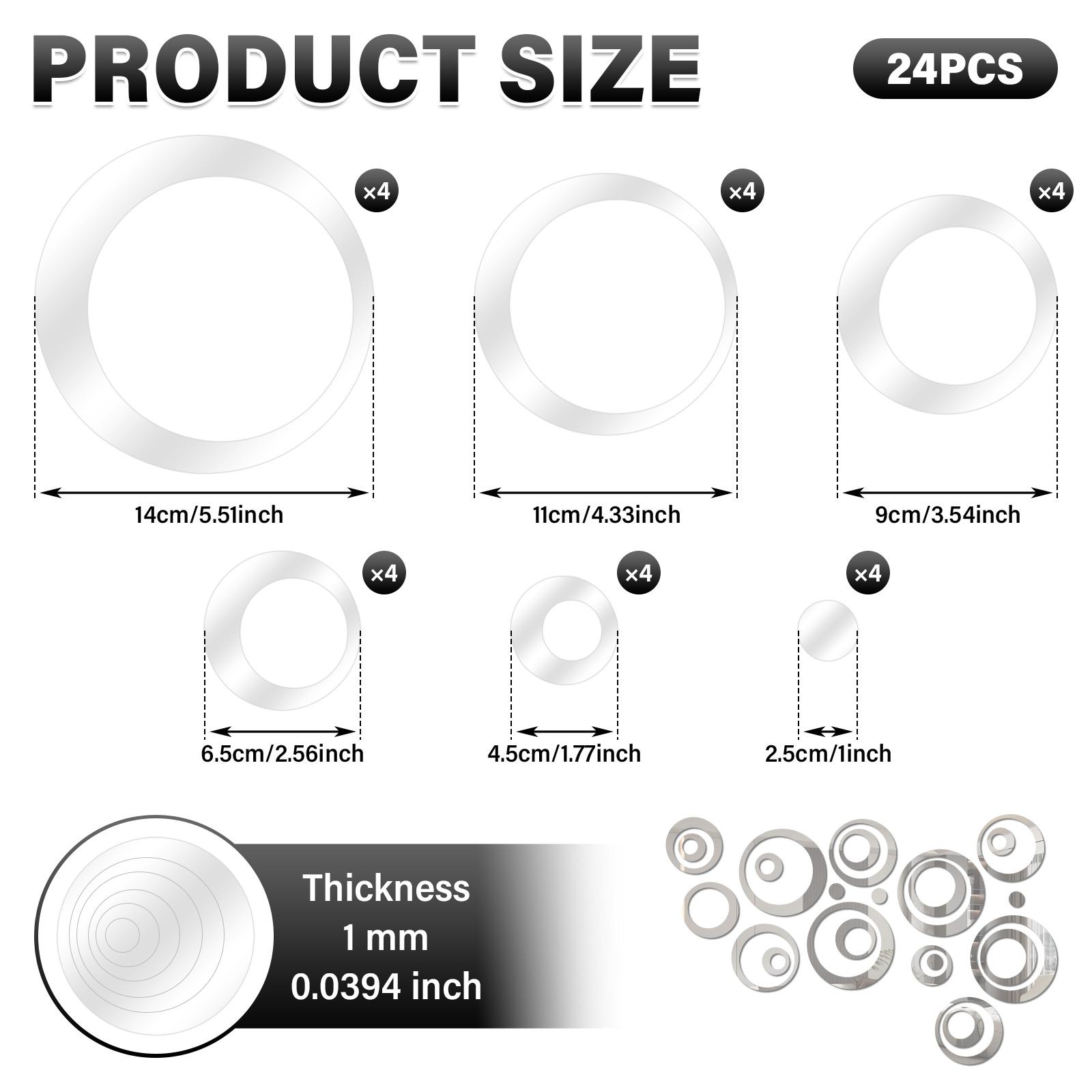 

24 шт. Зеркальные наклейки-круги DIY 3D Круглые зеркальные наклейки на стену Декоративные зеркальные наклейки для гостиной, спальни, домашнего декора