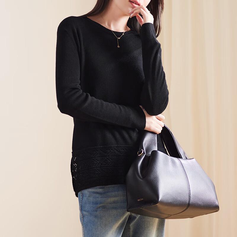 SOFSIL Women s Round Neck Loose Fit Knit Sweater L