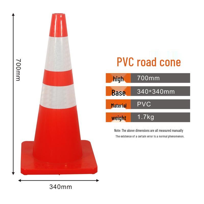 Reflective 70cm Rubber Traffic Cone - Road Safety Construction Warning Bollard
