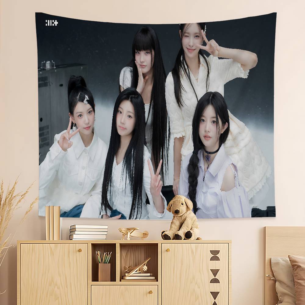 Popular Famous Band IILLIT Chart Tapestry Art Science Fiction Room Home Decor Cheap Hippie Wall Hanging
