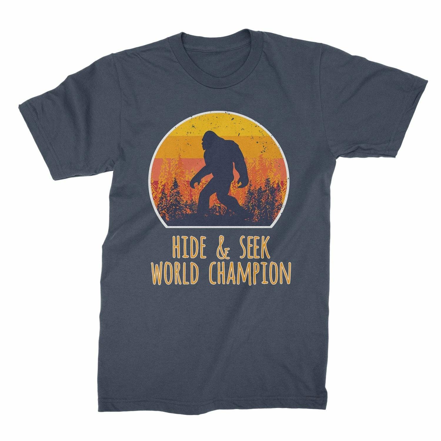 Hide and Seek Champion Shirt Bigfoot Funny Sasquatch TShirt L