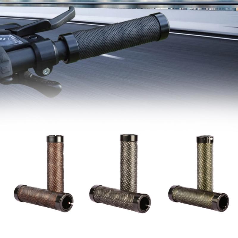 2pcs Durability Leather Mountain Bike Grip Ergonomic Comfortable Handlebars Grip for Professional Cyclists