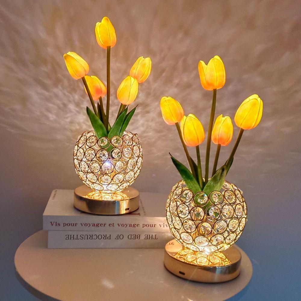 

3 Color Bedside Lamps USB Charge Night Lamp Romance Desk Lamp Home Decoration Style-C
