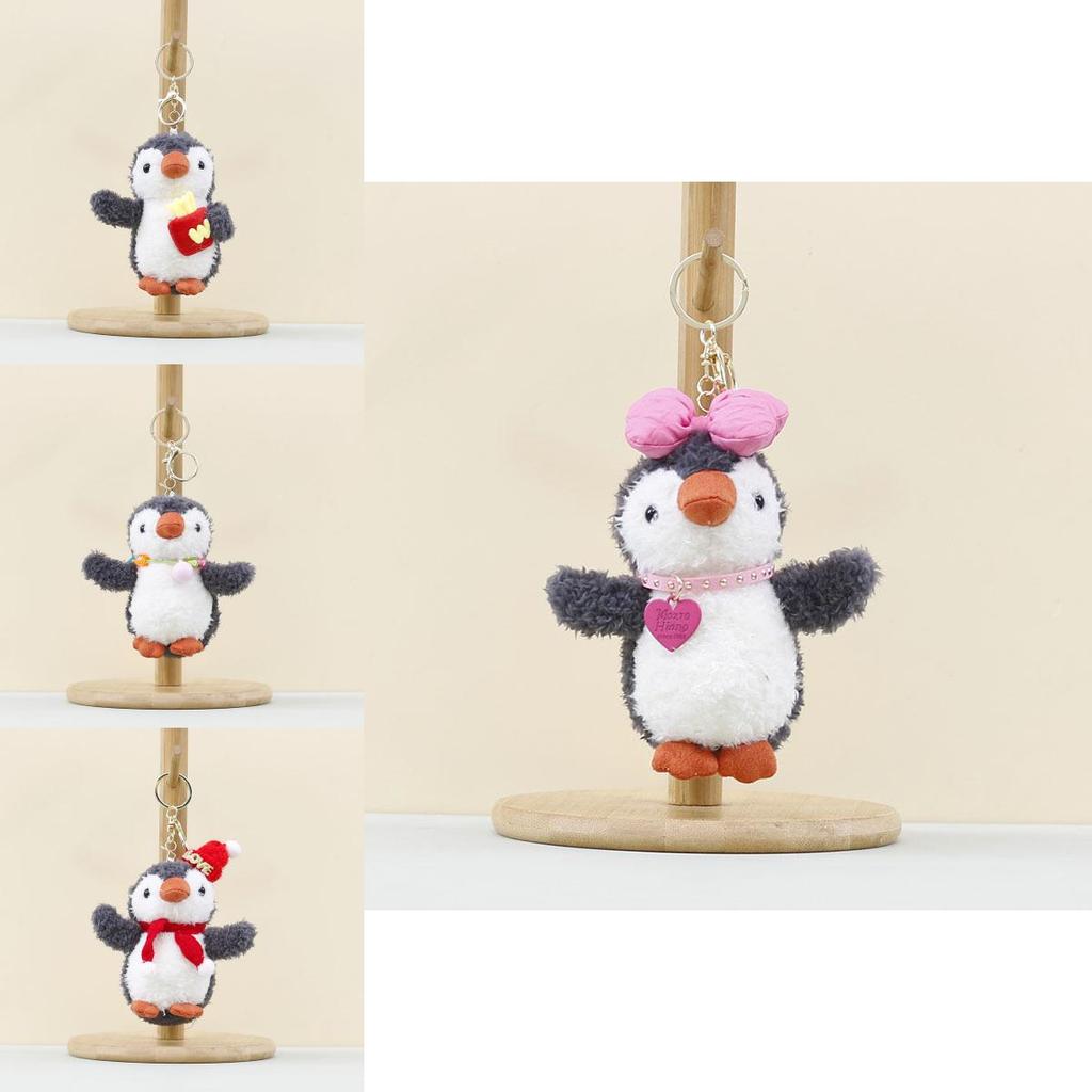 Penguin Stuffed Animal Keychain With Short Plush For Backpack Decor