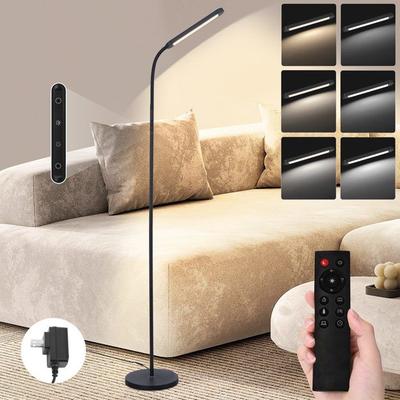 LED Floor Lamp - NETTLIFE - 11W Living Room Floor Lamp - Dimmable 5 Colors - Flexible Gooseneck - Remote Control