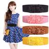 Women Girl Fashion Wide Stretch Elastic Waist Belt Solid Color Flower Waistband KTB