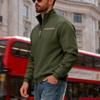 Men's Casual And Trendy American- Fleece Heavy-duty Loose Hoodie, Men's Warm Stand-up Collar Semi-pull Connection Solid Color Sports Hoodie