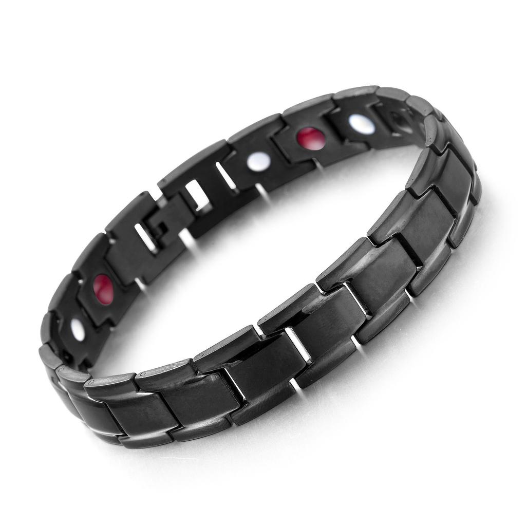E-commerce Hot Selling 12MM Four In One Magnetic Titanium Steel Bracelet Stainless Steel Bracelet Shining In Europe and America