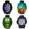 3d And Rick Print Womenmen Pullover Hoodie Sweatshirt Tops Jumper