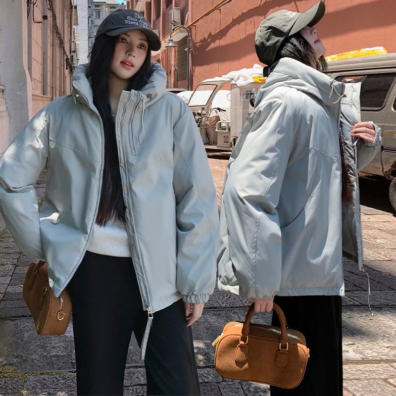 Lazy wind short fashion coat women's autumn new long-sleeved hooded loose top coat
