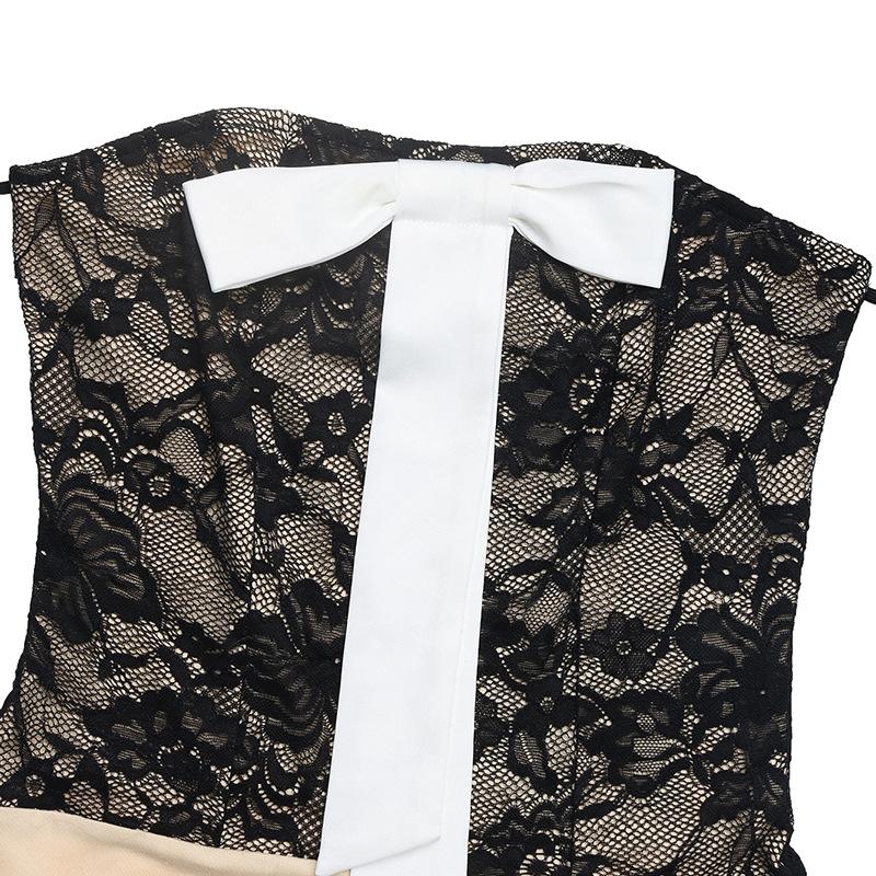 Sexy Summer Women Lace Bodysuits Solid Color Short Sleeve Boat Neck Tights Jumpsuits