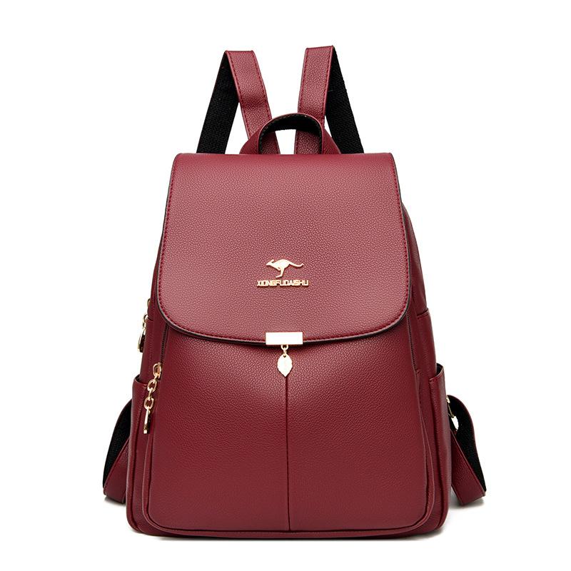Rucsac Atmosferic pentru Femei Nou Versatil Capacitate Mare Piele Moale Ghiozdan Școlar Studenți Rucsac de Călătorie în Aer Liber Geantă de Dama