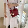 High-end Lychee Pattern Bucket Bag, Hand-held Vegetable Basket Bag, Fashionable Single-shoulder Crossbody Bag
