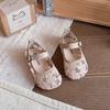 Cute Lace Floral Leather Shoes Girls Spring Summer Soft Sole Princess Sandals Baby Kids Footwear