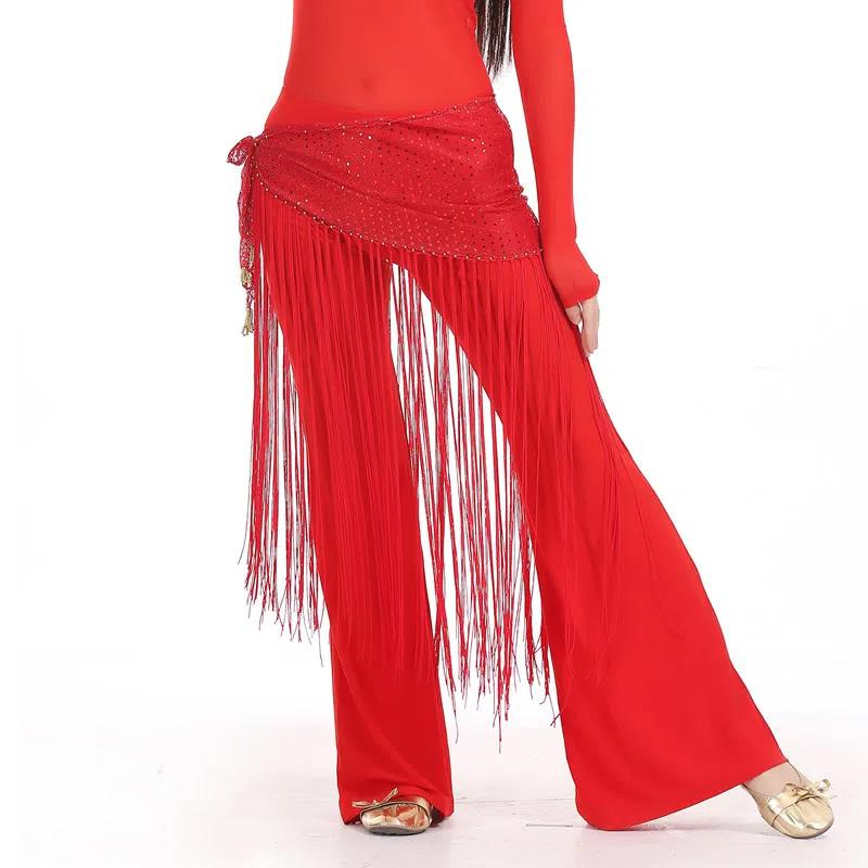Highlight Tassel Waist Chain New Practice Dress Set Hip Scarf Tassel Indian Dance Costume Performance Dress Set Three Piece Set