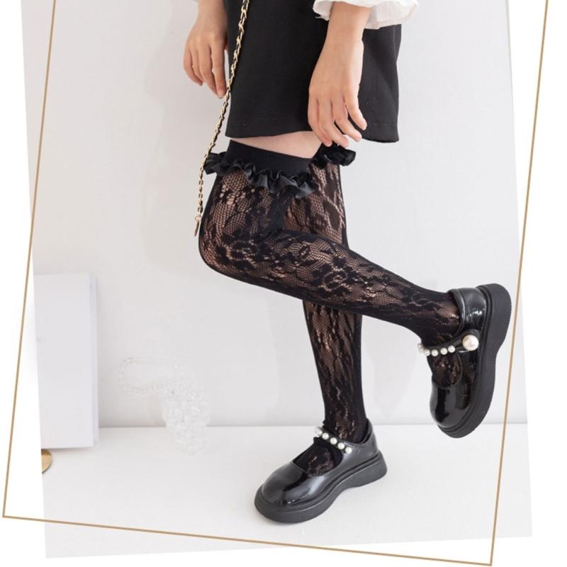 Classical Solid Color Over Knee Length Socks for Kids Soft Nylon Long Tube Socks for Party Outfits and School Event