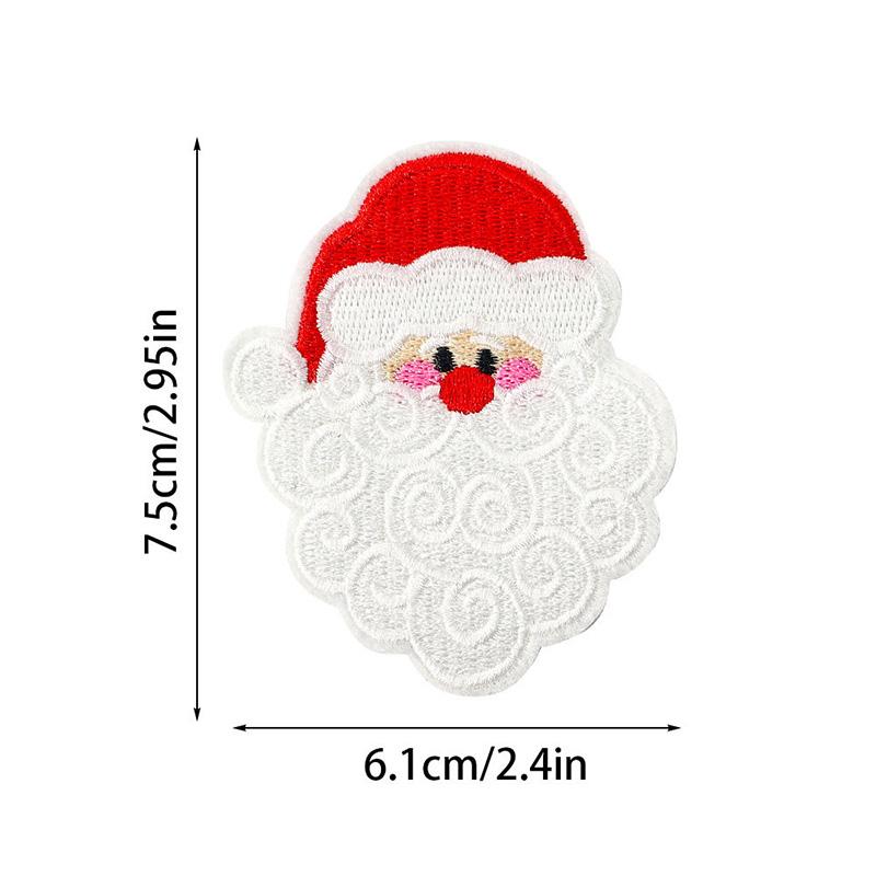 1pc Santa Claus For Clothing Bags Badge Sticker DIY Appliques Cartoon Christmas Emblem Embroidery Patches Iron On