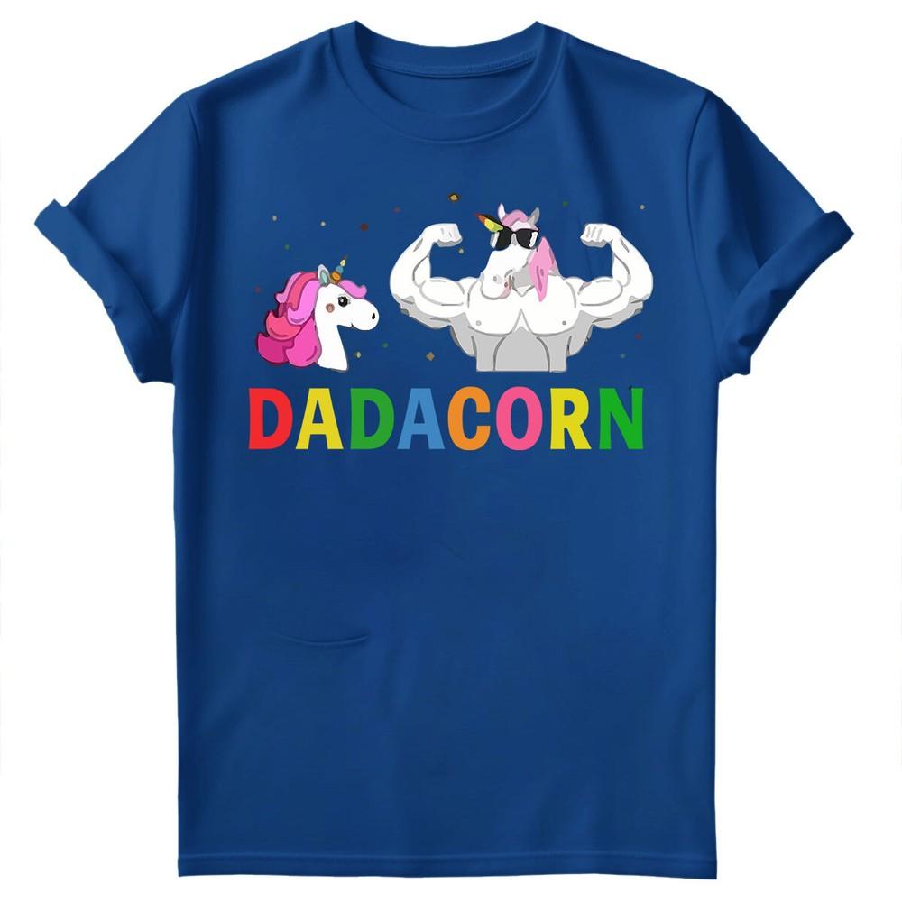 Vatertag Unisex T-Shirt Lustiges Einhorn Dadacorn Daddy Gymer Dad Tee Top FD