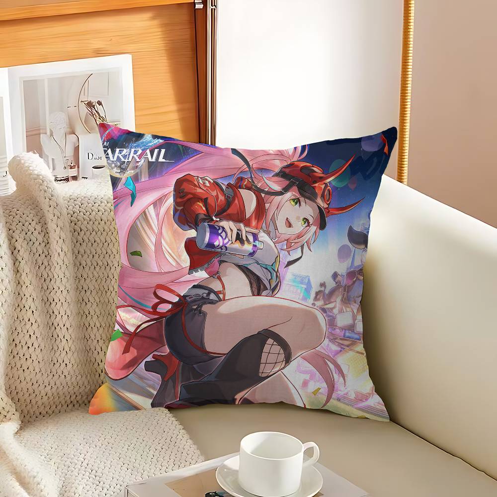 Honkai Star Rail Cartoon Pillowcase toon Gift Cushion Cover Bedroom Home Sofa Chair Seat Decor pillow case
