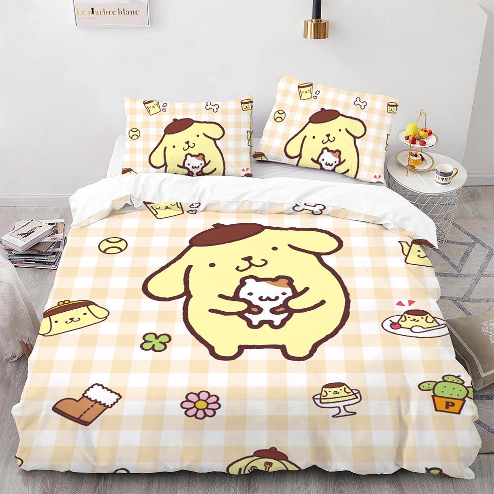 Pom Pom Purin Bedding Sets Comforter Quilt Bed Cover Duvet Cover Pillow Case 2-3 Pieces Sets Kids Adult Size Cartoon Decor
