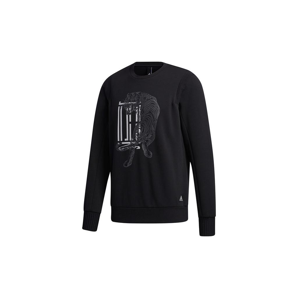Adidas Sweatshirts Men's Black Crew Neck Moderate Regular GF4040