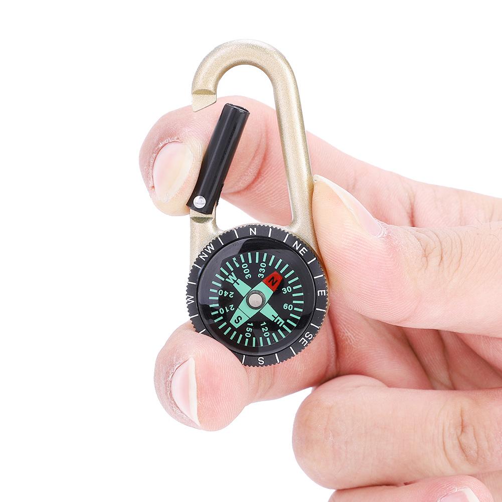 Multifunktionaler Metallkarabiner mit Mini-Kompass für Camping und Bergsteigen