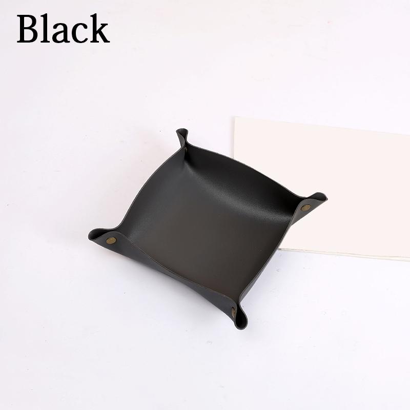 1PC Storage Box Storage Tray Home Decoration PU Leather Desktop Storage Portable