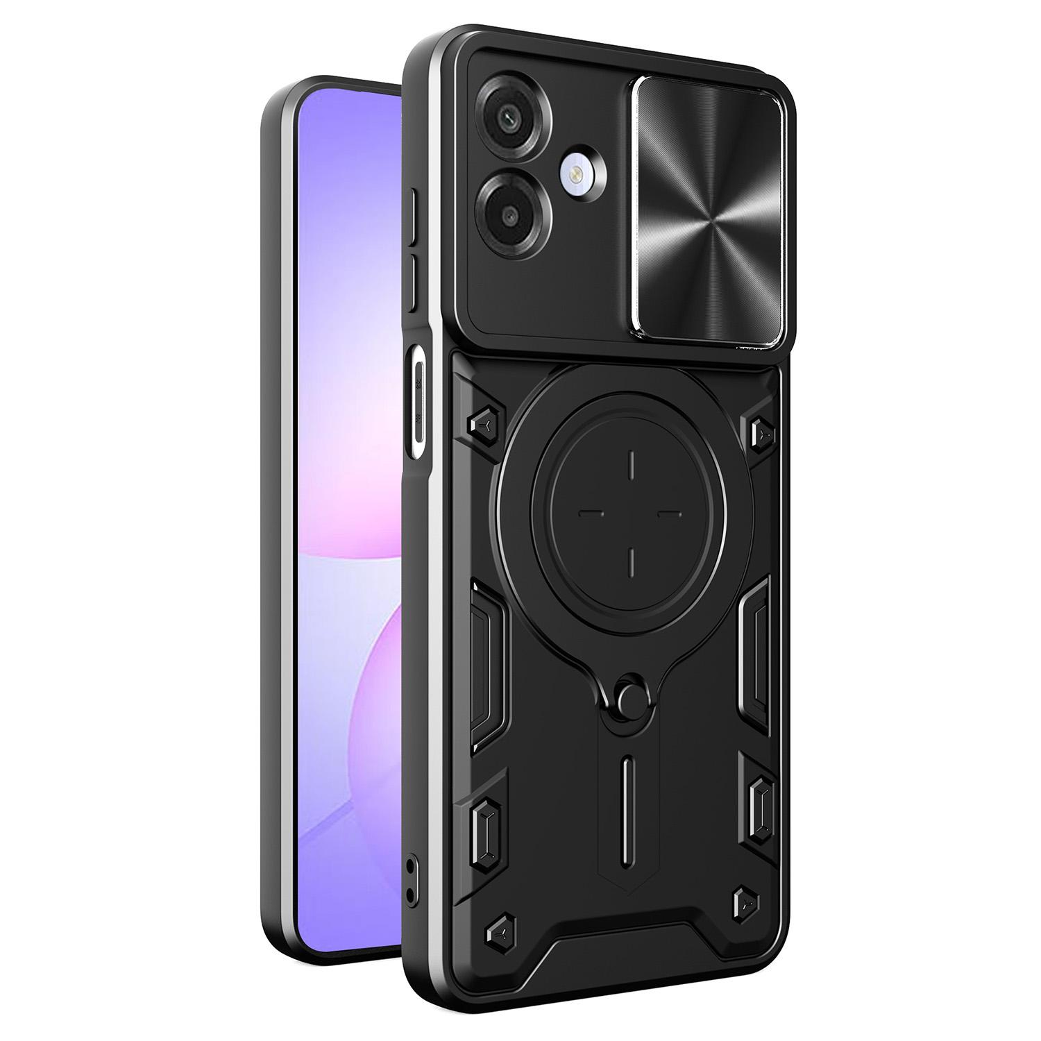 

For Samsung Galaxy A07 4G Case TPU + PC Phone Cover with Kickstand , Slide Lens Window