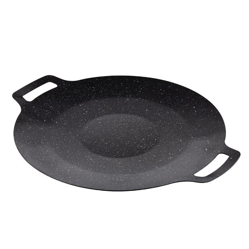 LISM Round Maifan Stone Coated BBQ Grill Pan, 28cm