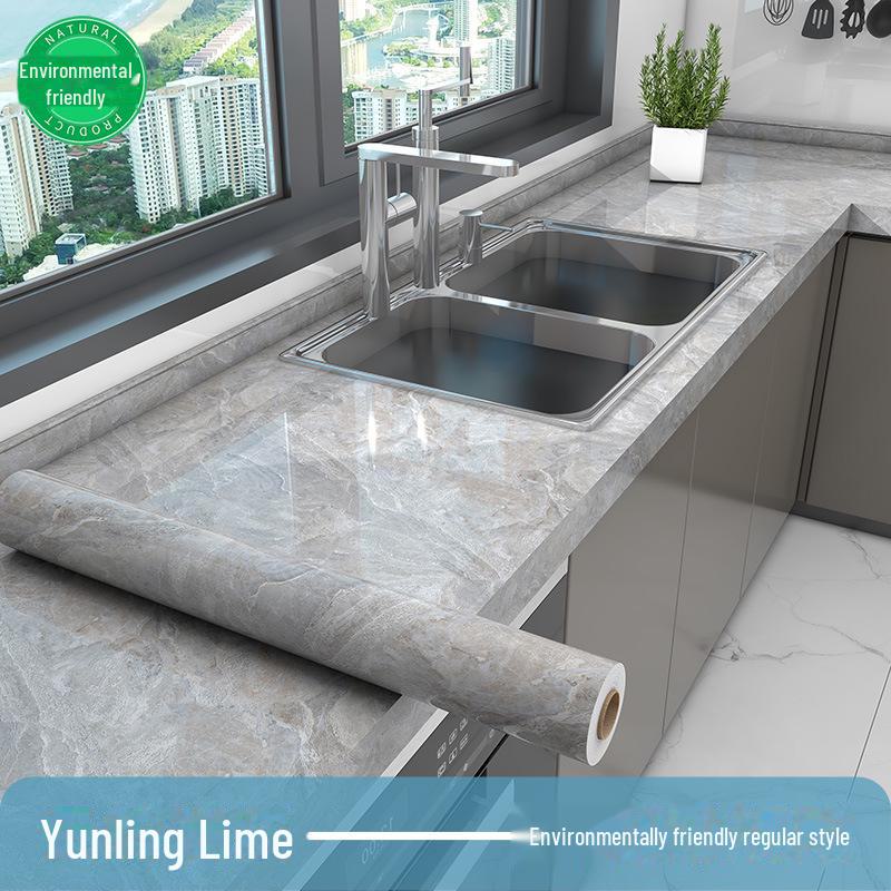 Marmor Anti-Olje Høytemperaturbestandig selvklebende kjøkkenbenk-klistremerke