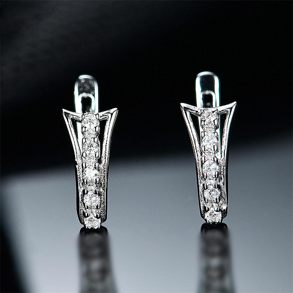 Ohrclips aus 925er Silber mit Zirkonia im Vintage-Stil, anlaufgeschützt, für Damen