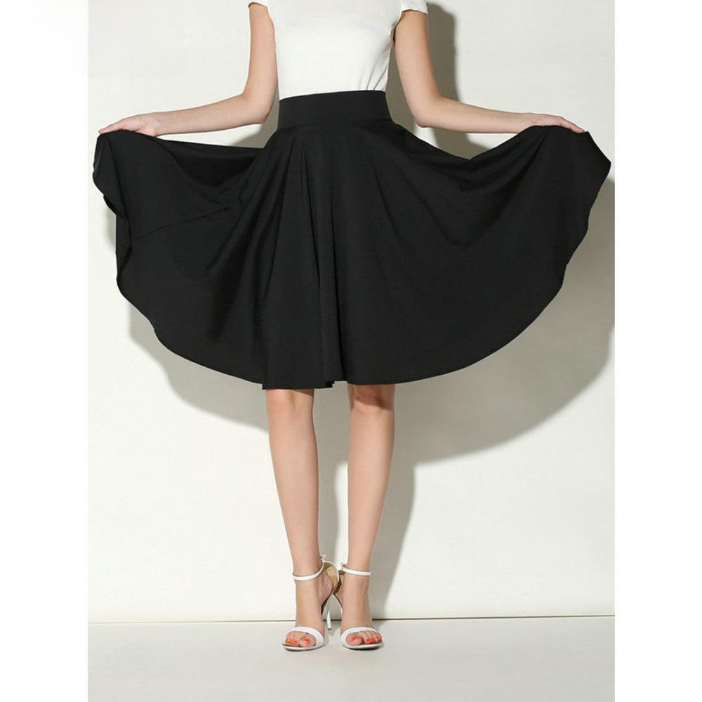 2018 Bohemian High Waist Midi Skate Dress Skirt