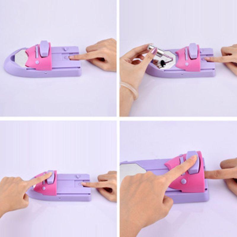 DIY Nail Art Printer Machine with 6 Pattern Stencils – Automatic Manicure Stamp Tool for Home & Salon