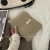 Solid color wool scarf women's autumn and winter warm versatile white student knitted scarf tide