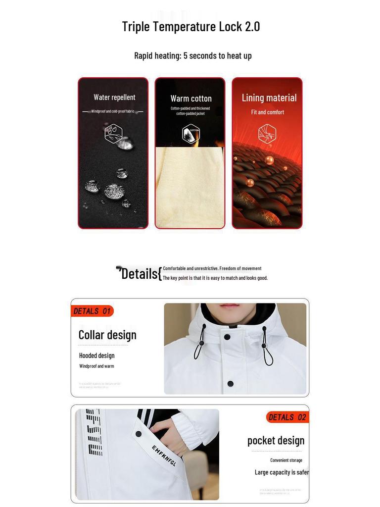 Herren Fleece-gefütterter Windbreaker - Trendige Jacke für Teenager & Mittelschüler (Frühling, Herbst, Winter)