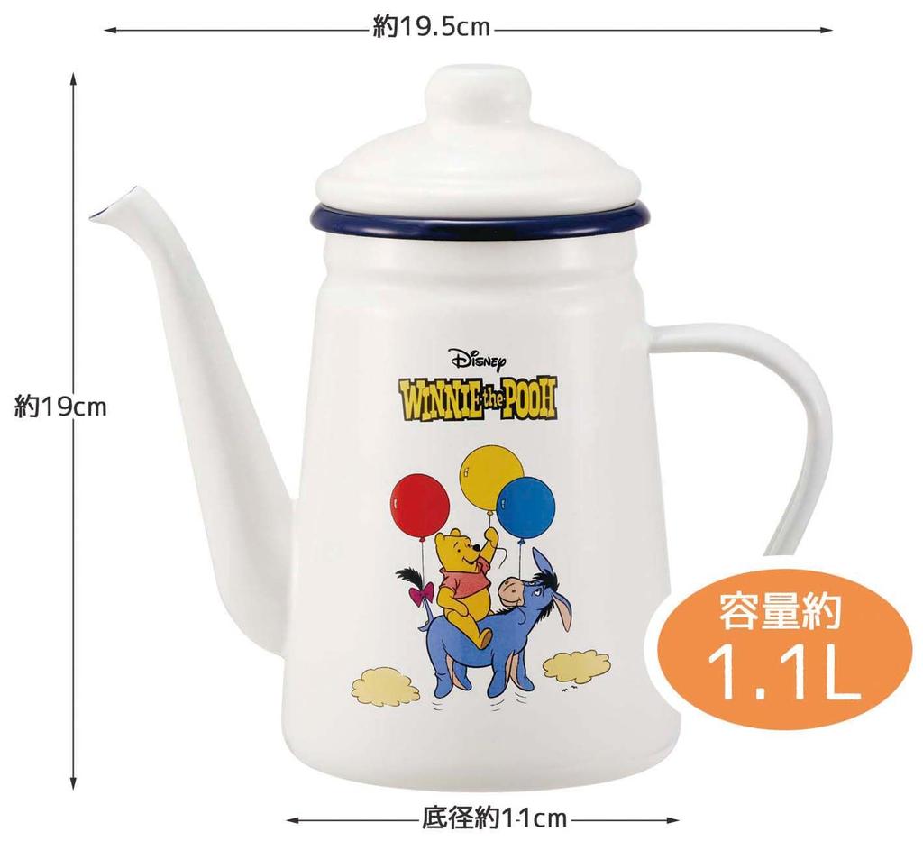 Skater Enamel Drip Kettle, 1.1L, Disney Winnie the Pooh Design, ENKT1-A