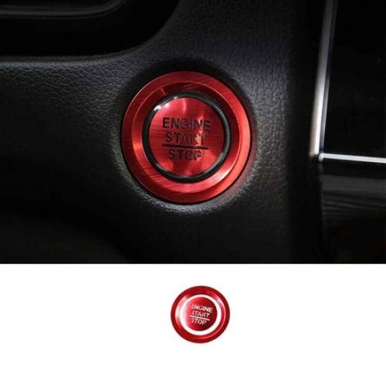 Trim Red Aluminum 2Pc For Honda CR-V 2017- Lgnition Switch Start Button Ring