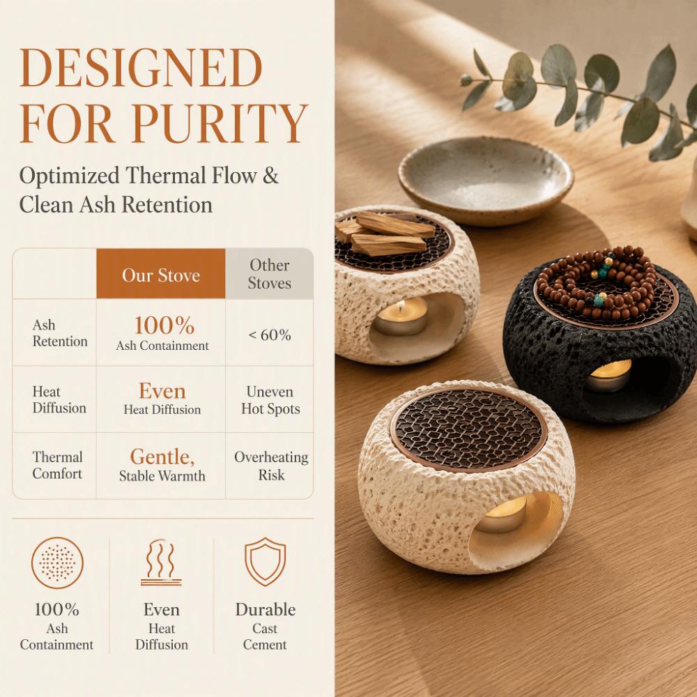 Creative Incense Burner Bowl Stone-Look Fumigation Furnace Tea Stove Dining Room