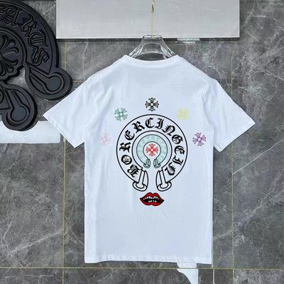 D39 CHROME HEARTS Léto 2026 Nové Vysoce kvalitní Bavlna Kulatý výstřih Volné Velká velikost Pánské a dámské tričko Tričko pro pár