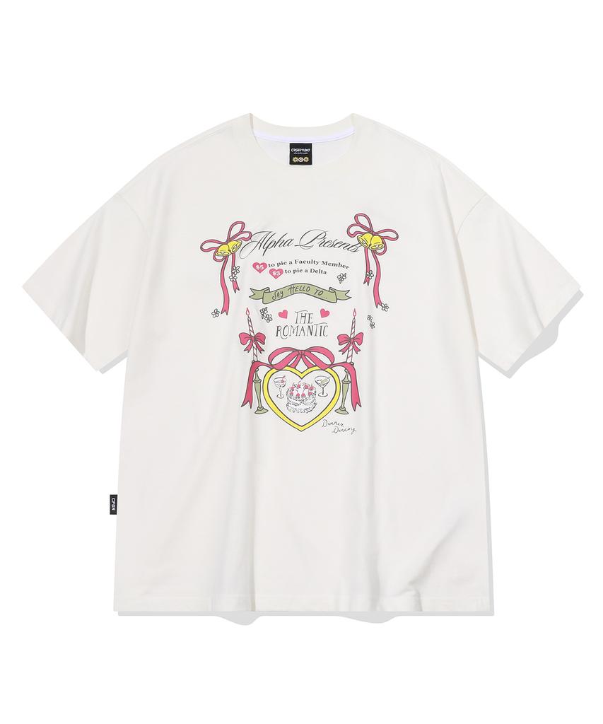 CPGN STUDIO Candle Heart Short Sleeve T-Shirt Cream