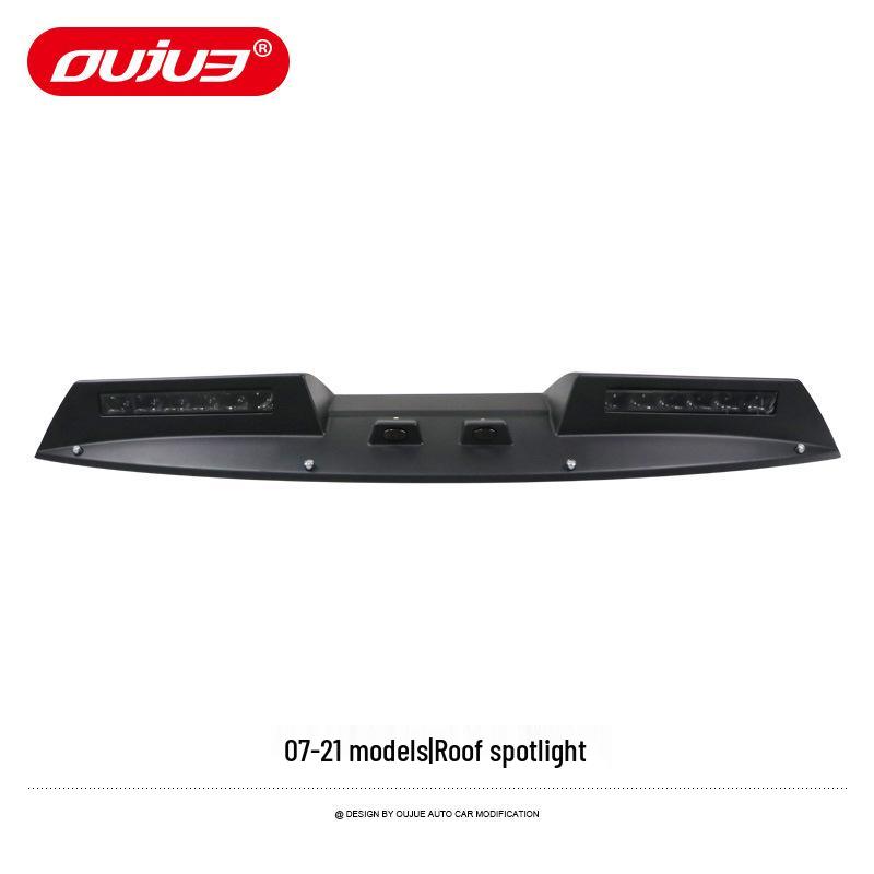 Toyota Tundra Off-road Sand & Gravel Deflector Rain Visor & Yellow Spotlight Decoration Accessory.