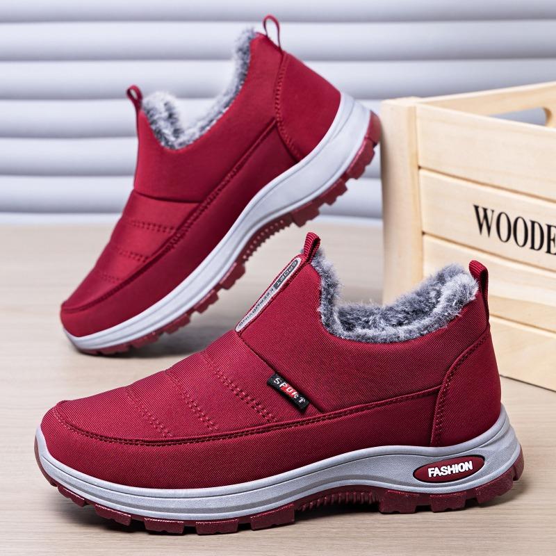 Shoes Women's Cotton Shoes Men's and Women's Snow Boots One Pedal To Keep Warm Middle-aged Mother Shoes Fleece Thickened Women's Short Boots