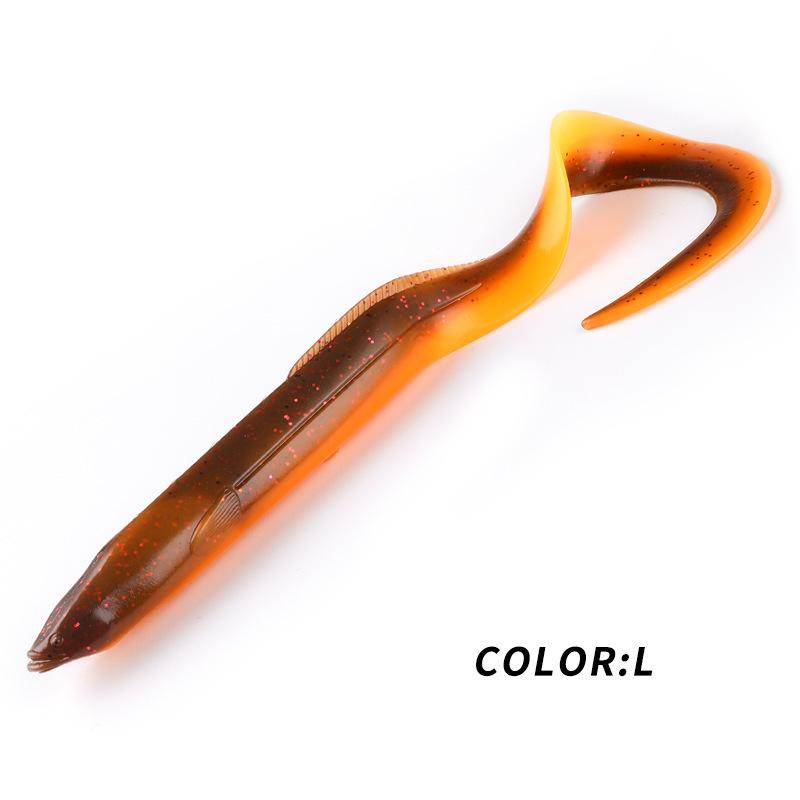 BEARKING Soft Bait Eel Lure with Lead Head Hook, 15cm/20cm for Long Cast Sea Fishing (L45L46)
